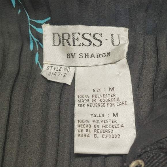 Gothic Vintage Lace-up Corset Black Teal Long Flare Sleeve Plisse Pleated Blouse - Picture 11 of 11